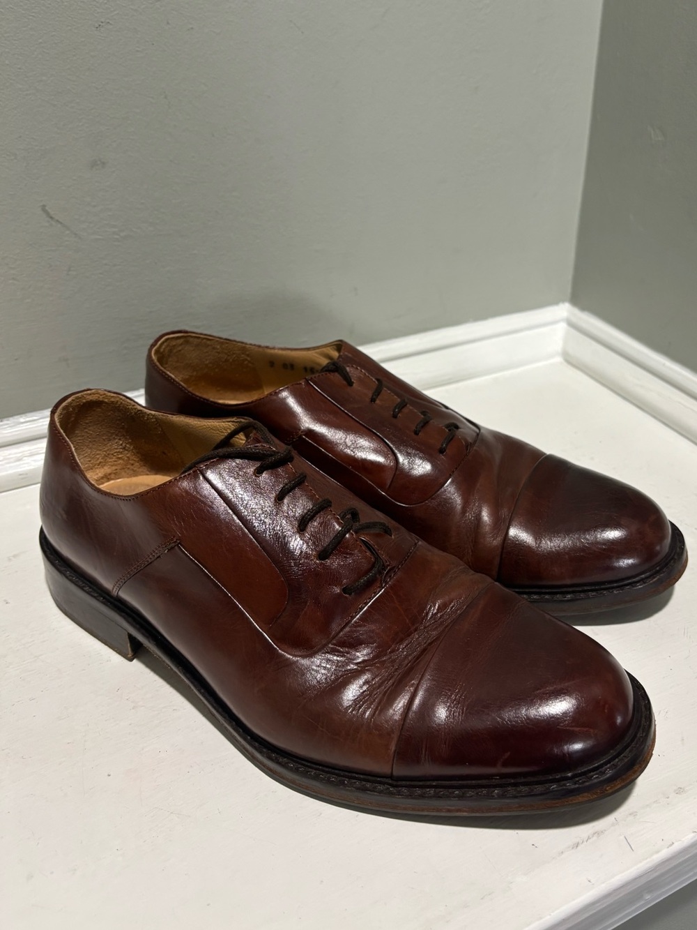 Johnston & Murphy Brown Leather Derby Oxford Dress Shoes -size 9M